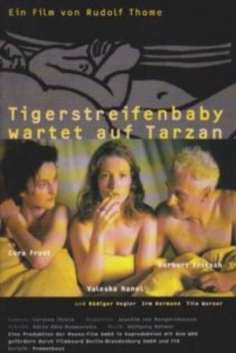 Tigerstreifenbaby wartet auf Tarzan poster