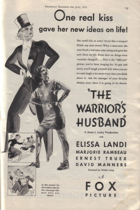 The Warrior's Husband (1933) poster